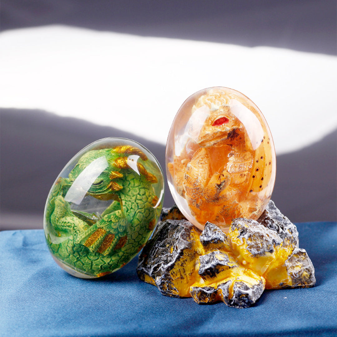 Handmade Crystal Resin Lava Dragon Egg with Base – Perfect Gift for Kids, Christmas, and Back to School