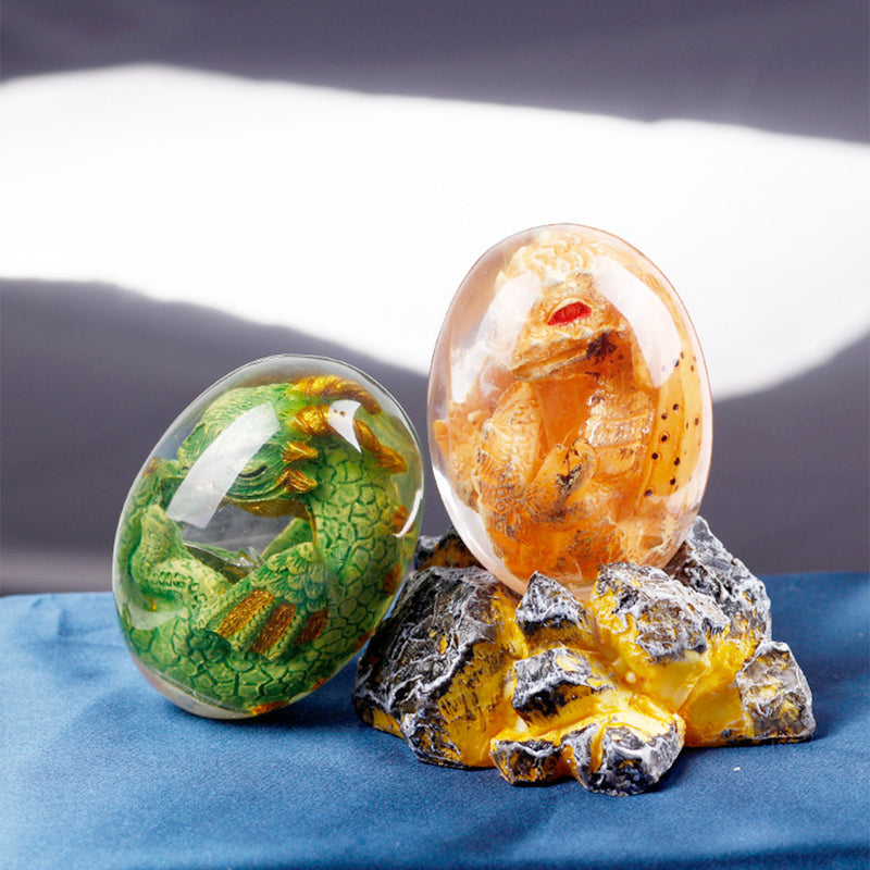 Handmade Crystal Resin Lava Dragon Egg with Base – Perfect Gift for Kids, Christmas, and Back to School
