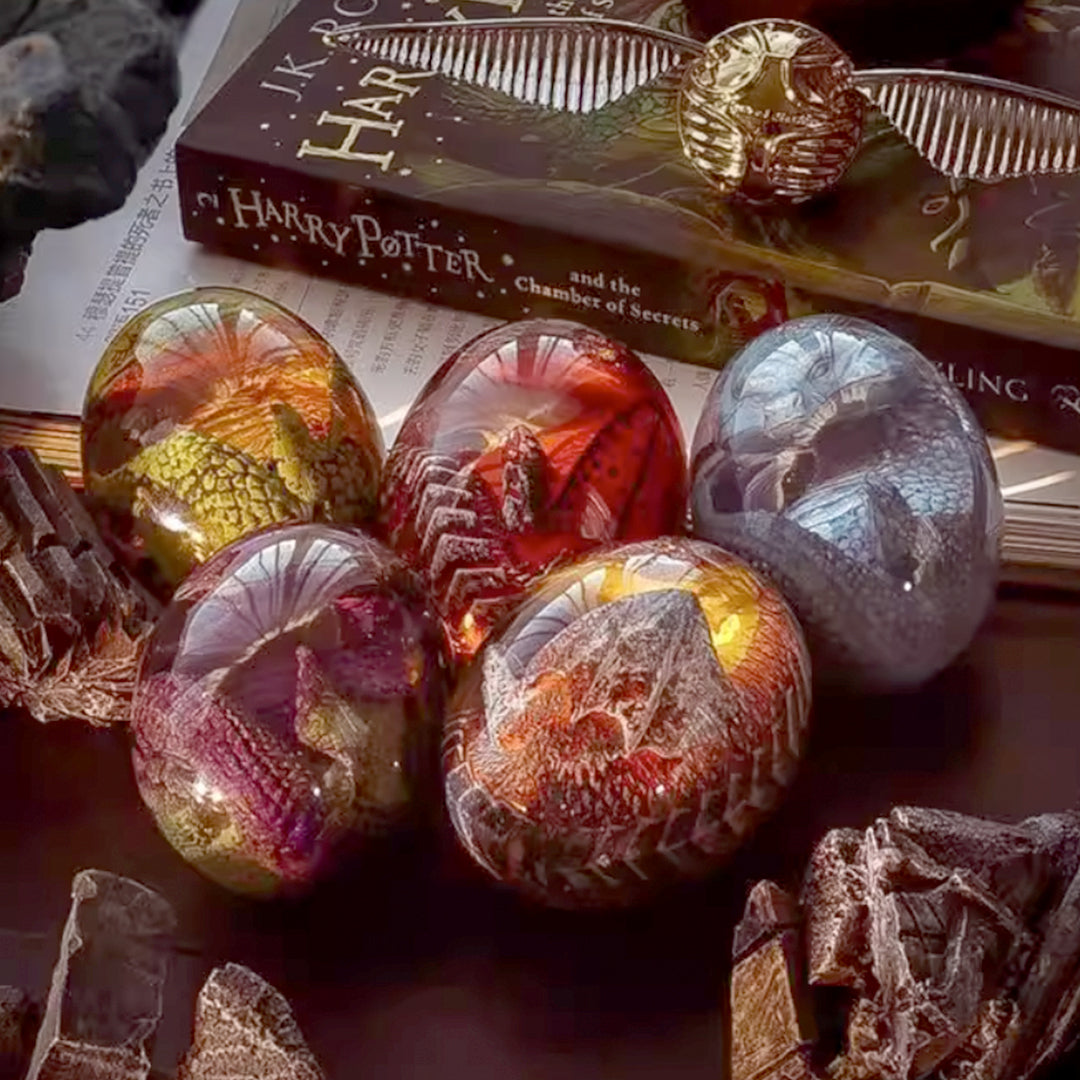 Handmade Crystal Resin Lava Dragon Egg with Base – Perfect Gift for Kids, Christmas, and Back to School
