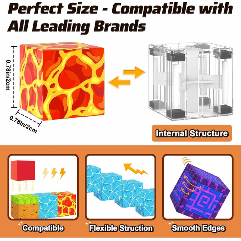 "Colorful Pixel Magnetic Cube Bricks - Unleash your creativity with customizable magnetic building blocks, perfect for gamers and creative builders. Ideal for all ages, these vibrant cubes enhance imaginative play and design."