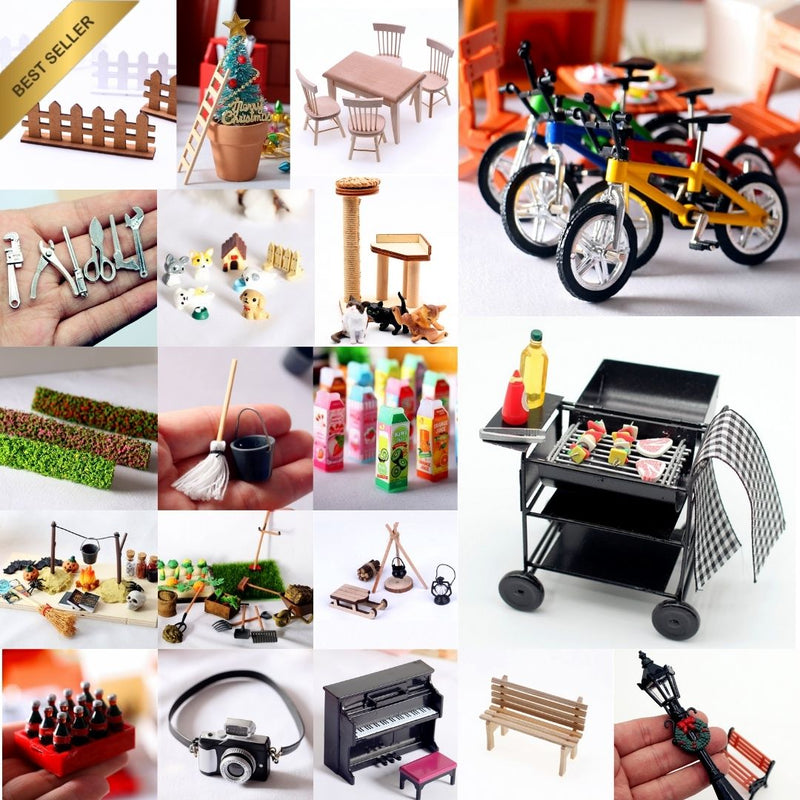 Mini Dollhouse Accessories – Handcrafted Furniture, Tools & More
