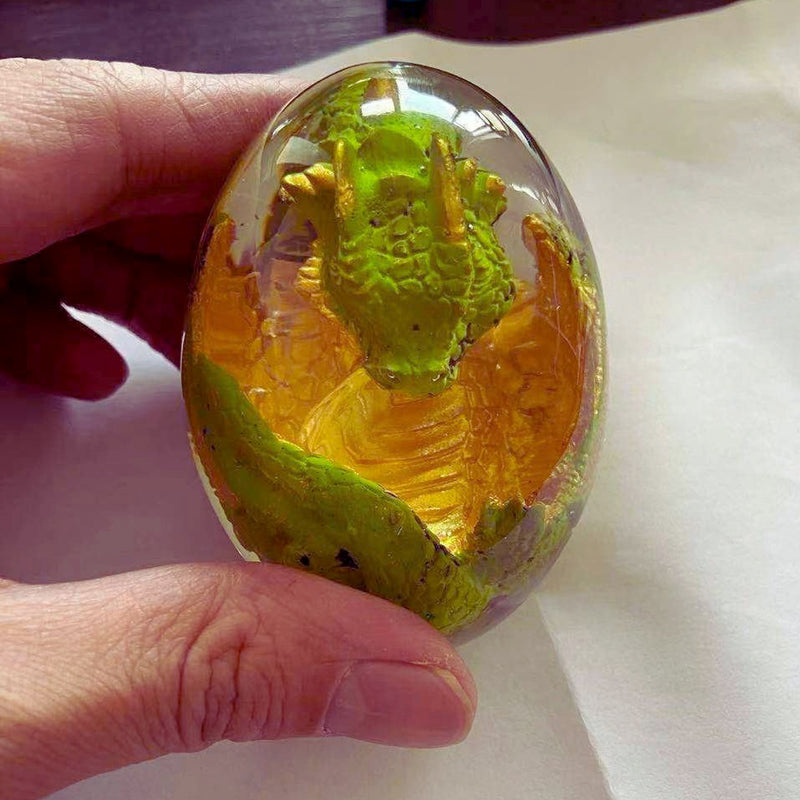 Handmade Crystal Resin Lava Dragon Egg with Base – Perfect Gift for Kids, Christmas, and Back to School
